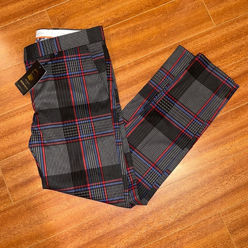 COPY - NWT Plaid Mens Slacks, SLIM FIT